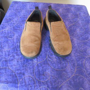Lands End Women's Slip-On Tan Suede All Weather Shoes